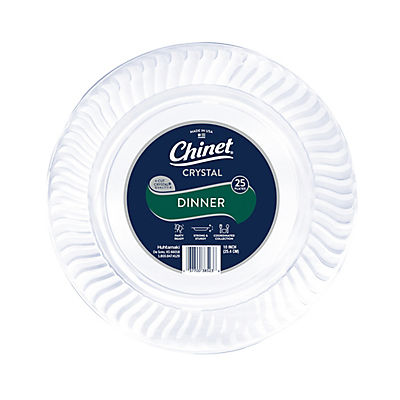 Chinet Crystal 10" Clear Dinner Plate, 25 ct.