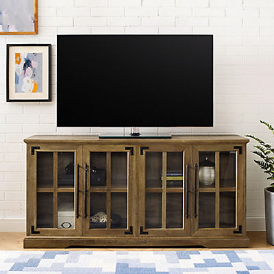 W. Trends 58" Farmhouse 4 Door TV Stand for Most TV's up to 65" - Rustic Oak