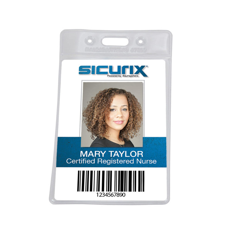 Std Vinyl Badge Holder Vert 50/Pk