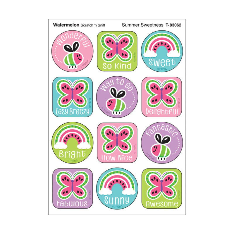 Stinky Stickers Watermelon Scent Summer Sweetness (Pack of 12)