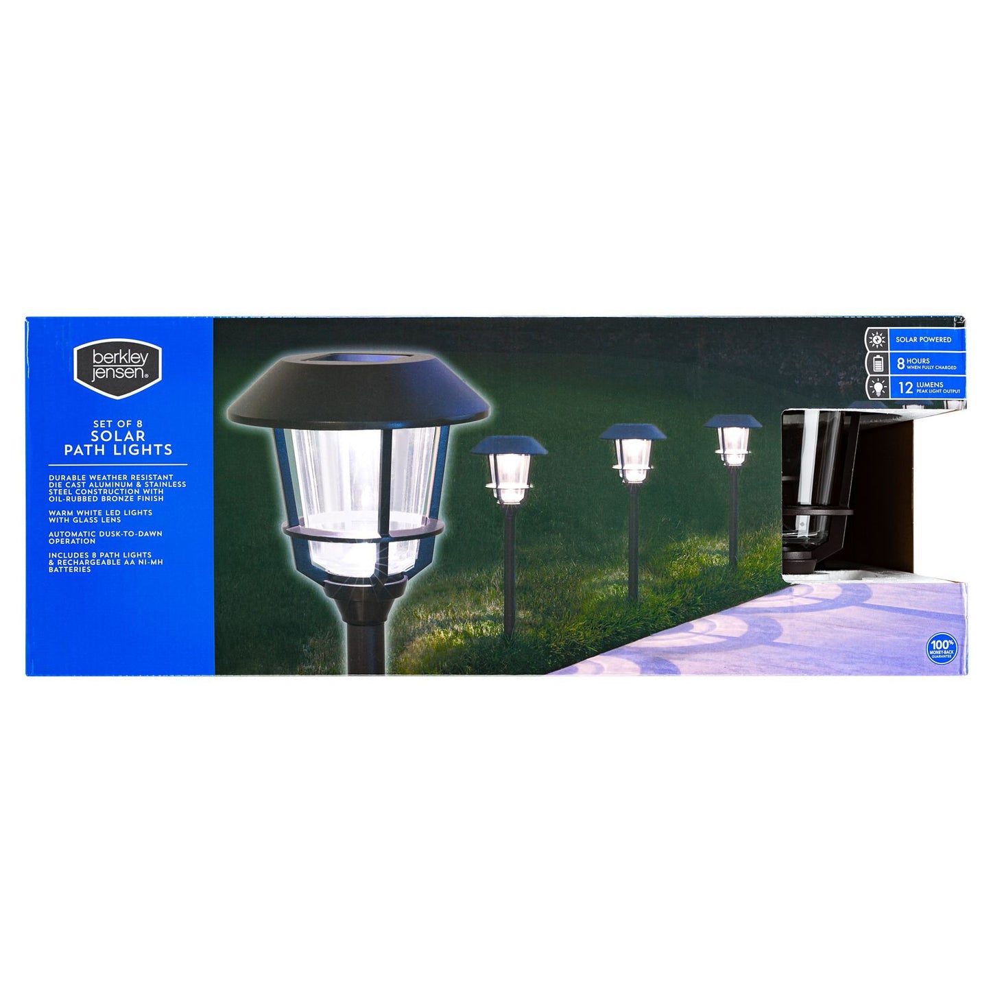 Berkeley Jensen 12-Lumen Solar Pathway Lights, 8 pk. - Oil-rubbed Bronze