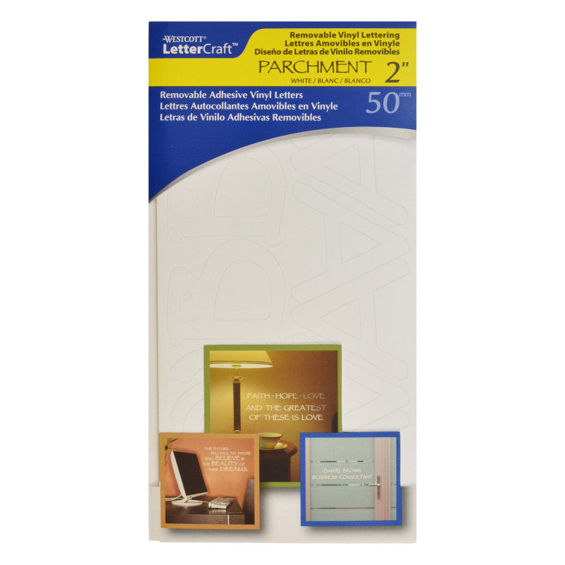 2In Vinyl Letters Parchment White Repositionable (Pack of 12)