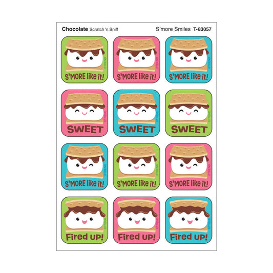 Stinky Stickers Chocolate Scent Smore Smiles (Pack of 12)