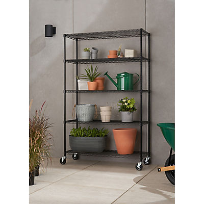 Trinity 5-Tier Outdoor Wire Shelving, NSF, with Wheels