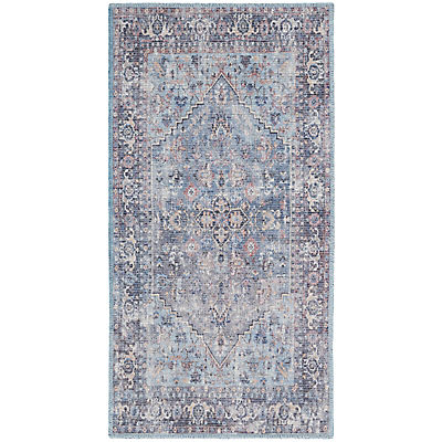 Nicole Curtis Series 1 Washable Area Rug - Light Blue