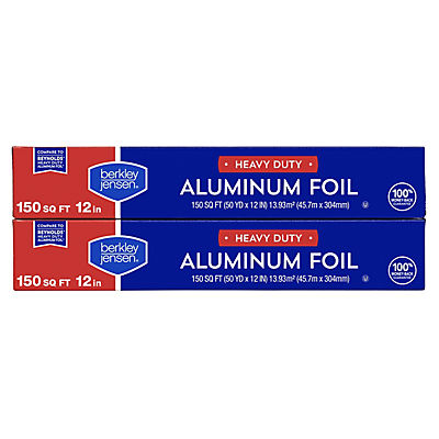 Berkley Jensen 12" Heavy Duty Aluminum Foil, 2 pk./150 sq. ft.