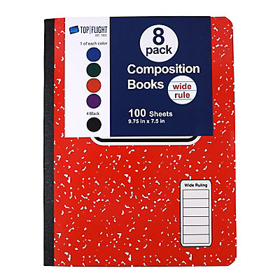 Top Flight Composition Books, 8 pk. - Assorted