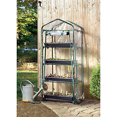 Grow IT 23.6" x 17.7" x 57.1" Steel/PVC 4-Tier Mini Growhouse