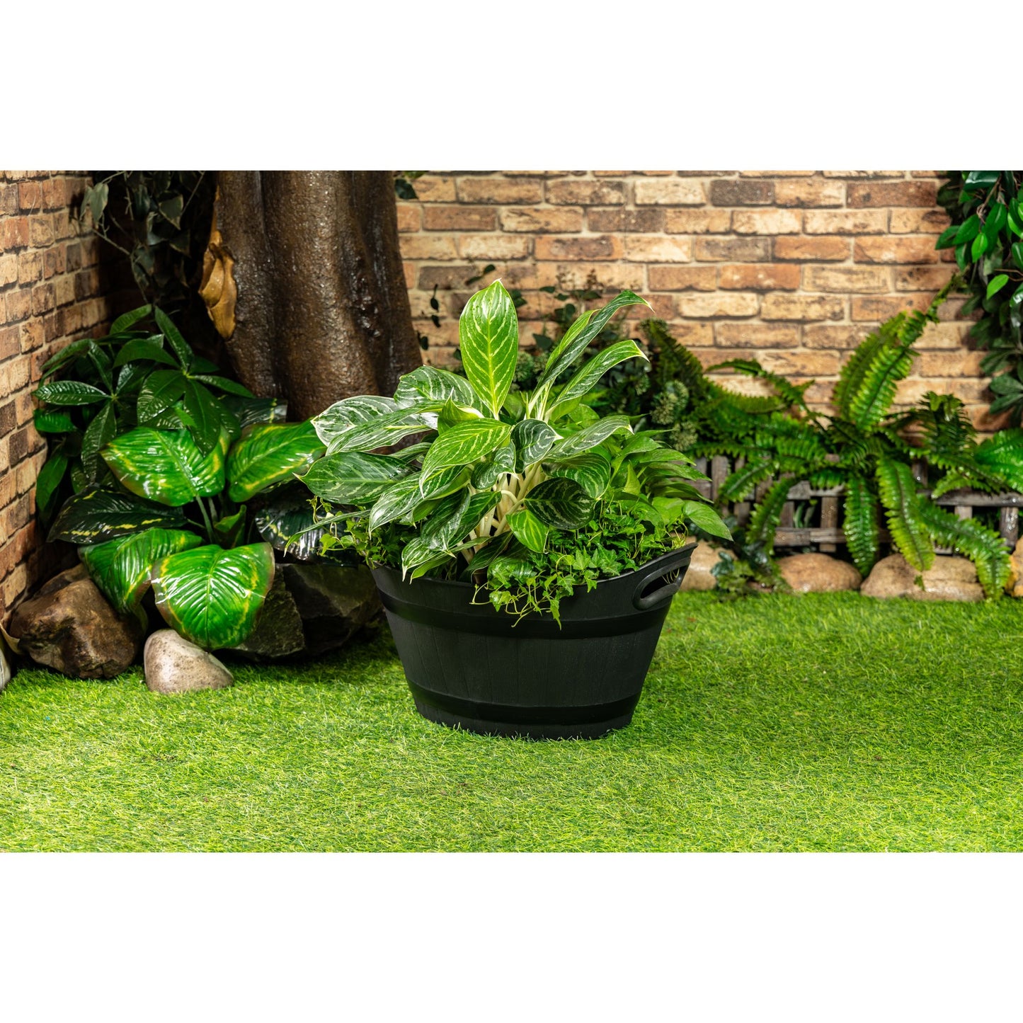 Berkley Jensen 17" Whiskey Barrel Planter With Handles
