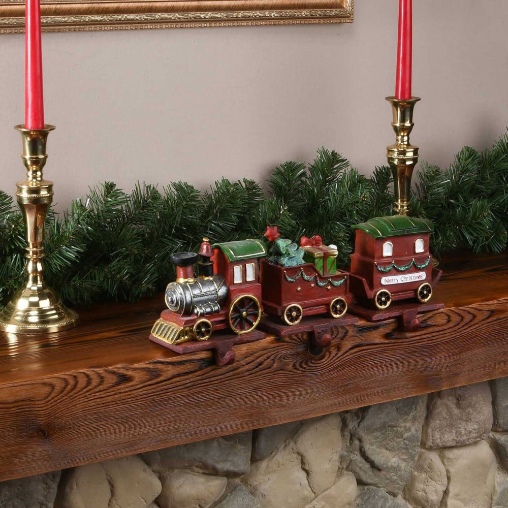 3-Piece Train Car Stocking Holders - Cozy Christmas - 3-Piece