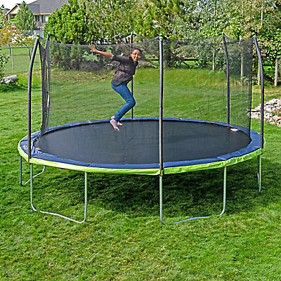 Skywalker Trampolines 15' x 13' Oval Trampoline Combo with Spring Pad
