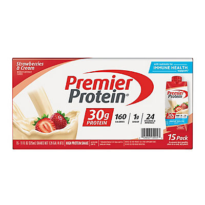 Premier Protein Strawberry Ready-To-Drink Protein Shake, 15 ct./11 oz.