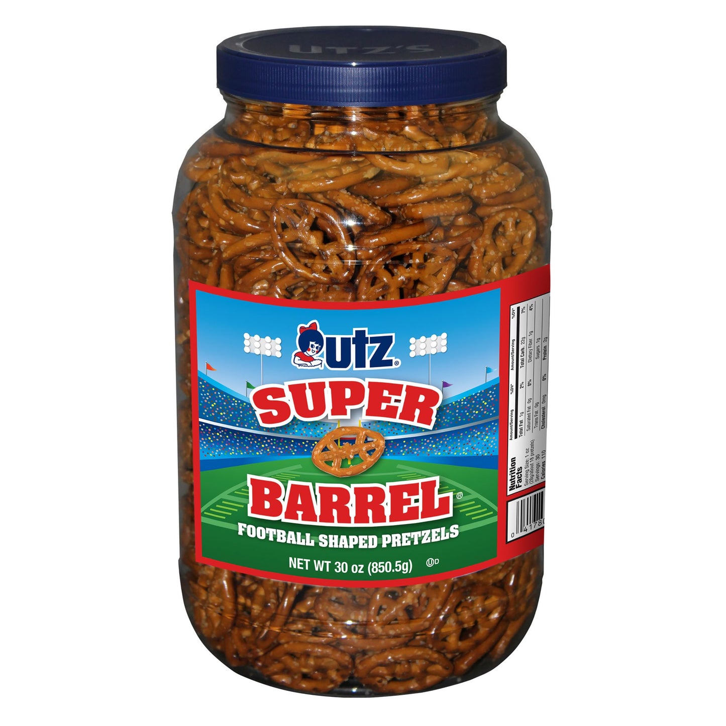 Utz Football Pretzel Barrel, 30 oz.