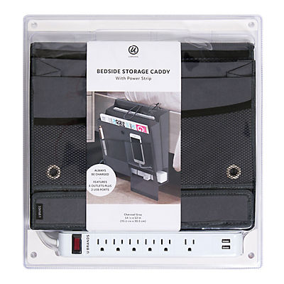 U Brands Bedside Caddy with USB Power Strip