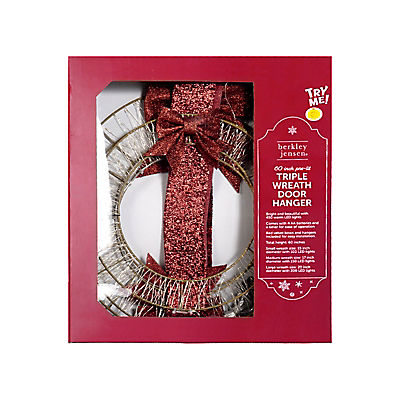 Berkley Jensen 60" Pre-Lit Triple Wreath Door Hanger