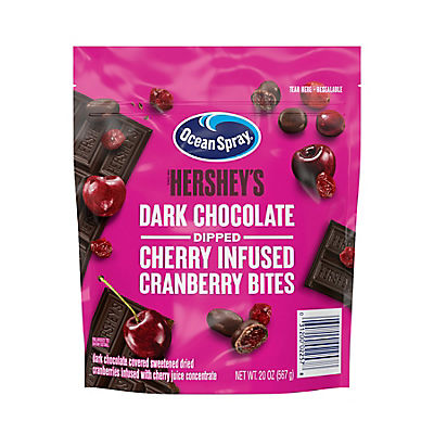 Ocean Spray Hersheys Milk Chocolate Dipped Cranberry Bites, Chocolate Covered Dried Cranberries, 20 oz.