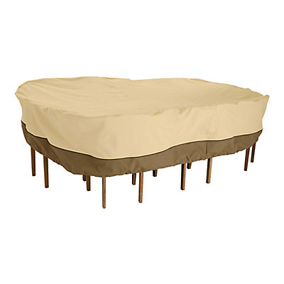 Classic Accessories Veranda Collection 108" x 82" Patio Table and 6-Chair Set Cover - Pebble/Bark/Earth