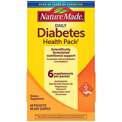 Nature Made Daily Diabetes Health Dietary Supplement Packets for Nutritional Support, 60 ct.