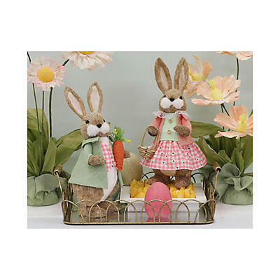 Berkley Jensen 16.9" Sisal Easter Bunny Couple