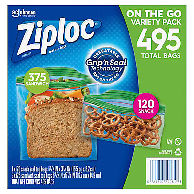 Ziploc Snack Bag and Sandwich Bag Mixed Pack, 495 pk. - Clear