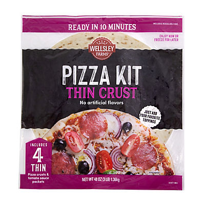 Wellsley Farms Thin Crust Pizza Kit, 4 pk.