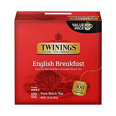 Twinings English Breakfast Black Tea Individually Wrapped Tea Bags, 100 ct.