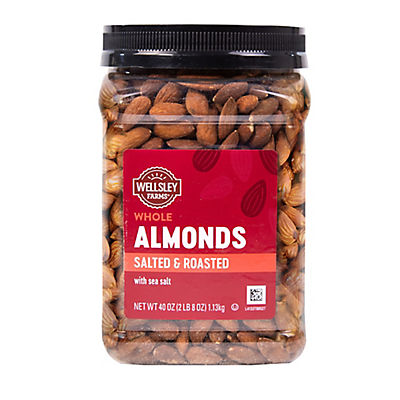 Wellsley Farms Oil Roasted & Sea Salted Almonds, 40 oz.