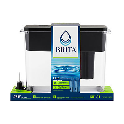 Brita UltraMax 27-Cup Filtered Water Dispenser with Two Elite Filters - Black