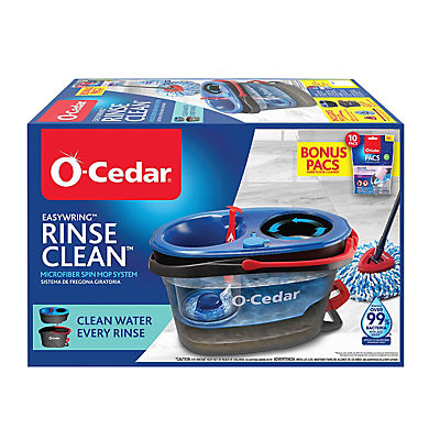 O-Cedar EasyWring RinseClean Spin Mop & Bucket System and Lavender PACS Hard Floor Cleaner