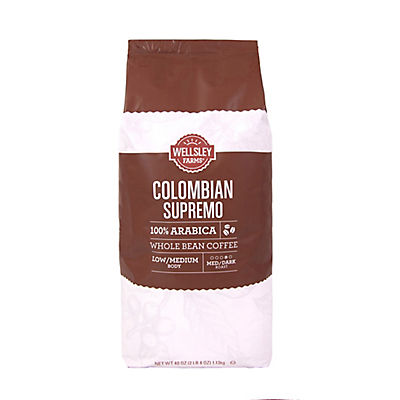 Wellsley Farms Colombian Supremo Whole Bean, 40 oz.