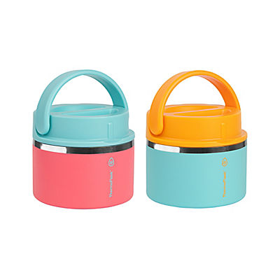 Thermoflask 12 oz. Insulated Food Jar, 2 pk. - Sugar Coral Maui Blue/Maui Blue Sunrise Orange