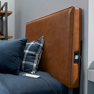 Home to Office Bretton Twin Headboard with Power Outlet - Brown