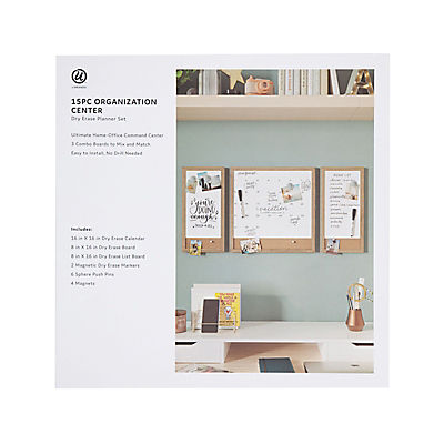 U Brands Frame Command Center, 15-Pc. - Natural with Cork Strip