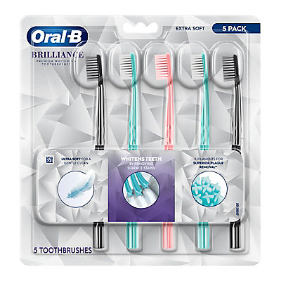 Oral-B Brilliance Premium Whitening Toothbrushes - Extra Soft, 5 ct.
