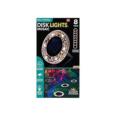 Bell + Howell Solar Mosaic Disk Lights Tan, 8 pk.