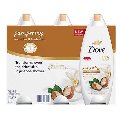 Dove Pampering Body Wash Shea Butter with Warm Vanilla Scent, 3 pk./24 oz.