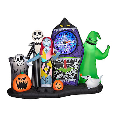Gemmy Animated Halloween Inflatable Jack Skellington and Sally Scene