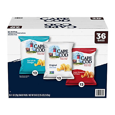 Cape Cod Potato Chips Variety Pack, 36 ct./1 oz.