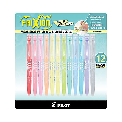 Pilot FriXion Light Pastel Erasable Highlighters, 12 pk. - Assorted