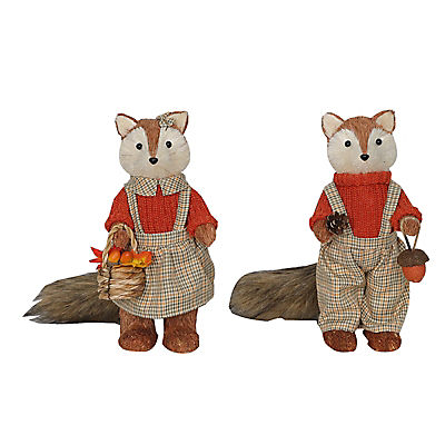 Berkley Jensen Harvest Decor Foxes, Set of 2