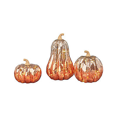 Berkley Jensen Mercury Glass Pumpkins, Set of 3