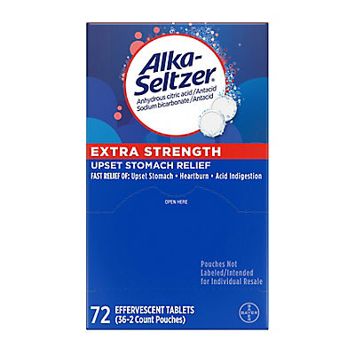 Alka Seltzer Effervescent Extra Strength Heartburn Antacid Tablets, 72 ct.