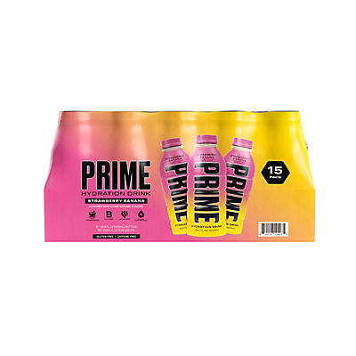 Prime Hydration Drink Strawberry Banana, 15 pk./16.9 oz.