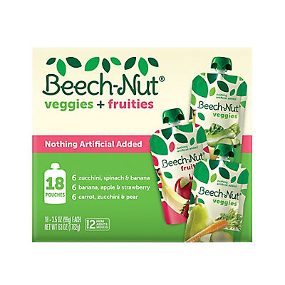 Beech-Nut Veggies and Fruities Stage 2 Baby Food Variety Pack, 18 pk./35 oz.