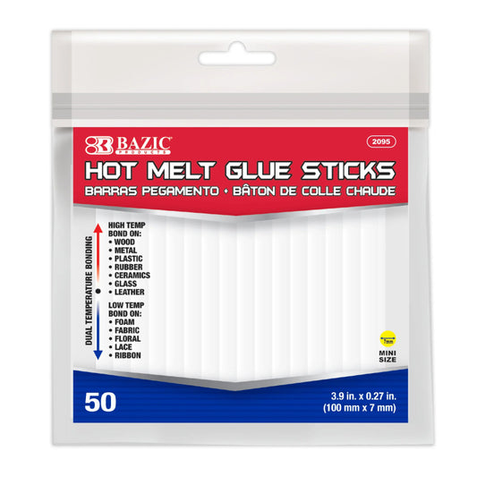 Dual Temp Mini Hot Glue Sticks 50Ct 3.9 X 0.27In (Pack of 10)