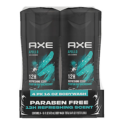AXE Apollo Body Wash, Sage and Cedarwood, 4 pk./16 oz.