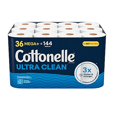 Cottonelle Ultra Clean 313-Sheet Toilet Paper, 36 Mega Plus Rolls