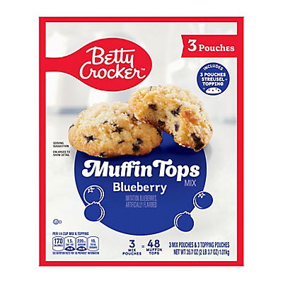 Betty Crocker Blueberry Muffin Tops Baking Mix, Makes 24, 3 pk.