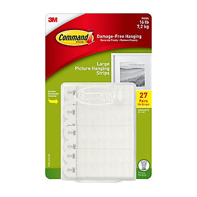 Command Large Picture Hanging Strips, White, 54 ct.