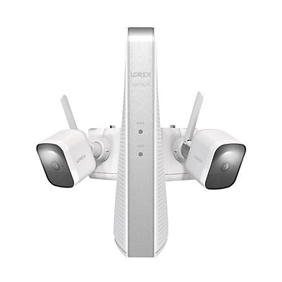 Lorex 4K 1TB NVR System with 2 Outdoor Battery Security Cameras, White